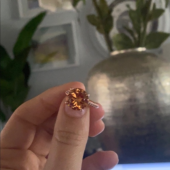 GorgeousWhite Sapphire Rose Gold Filled Ring - Picture 14 of 16